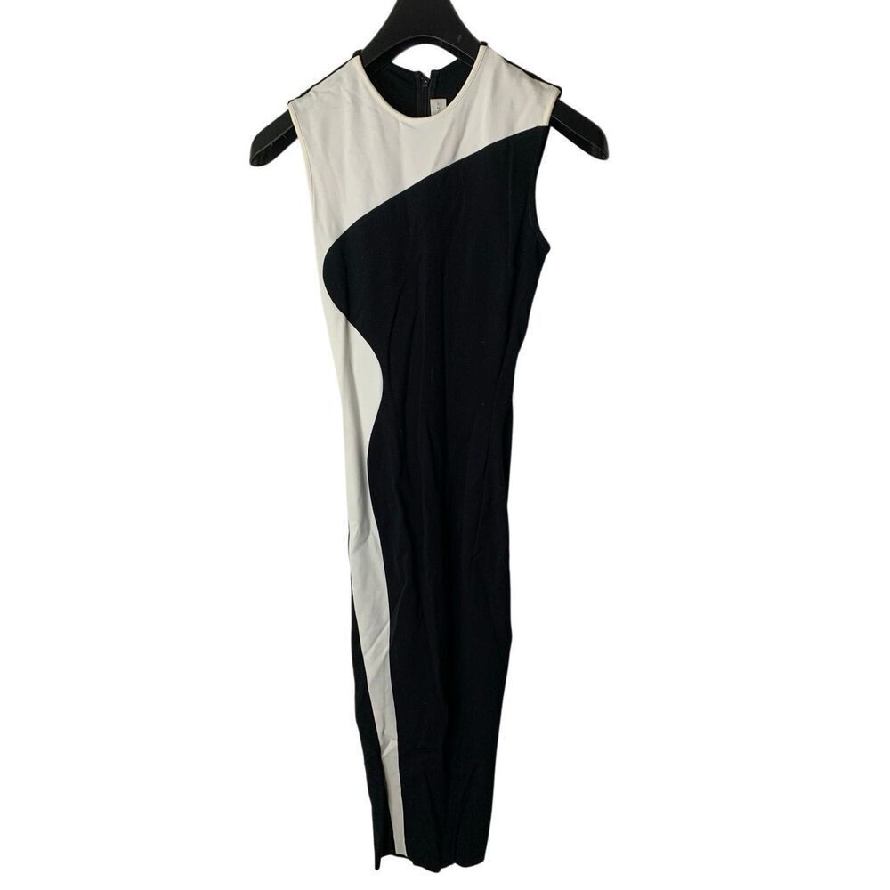 Stella McCartney Miracle Colorblock Mini dress cinched black white size 36